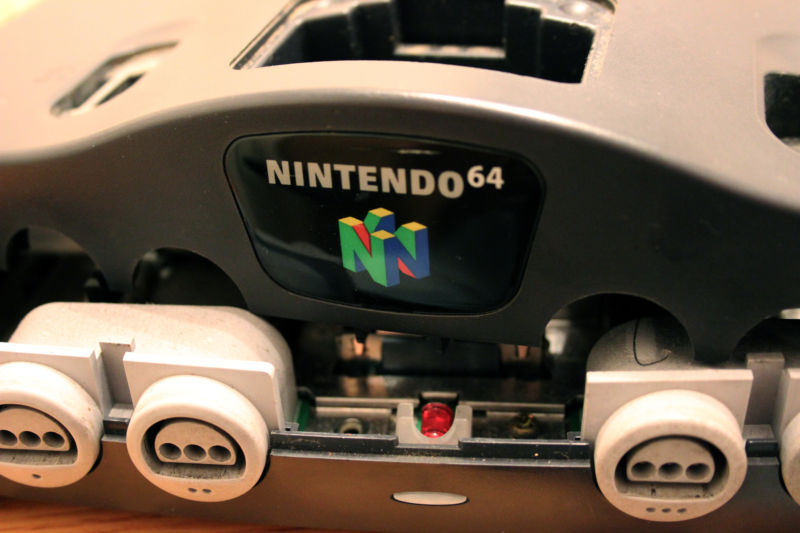 A hobbyist's taken-apart N64 console.