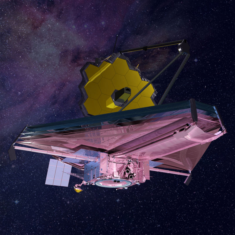 Artist's impression of the James Webb Space Telescope in space.