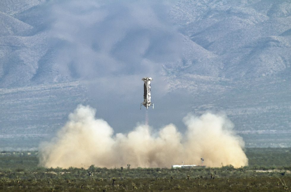 The New Shepard propulsion module makes its fourth landing in June.