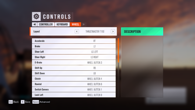 Forza Horizon 3 Custom Controls 