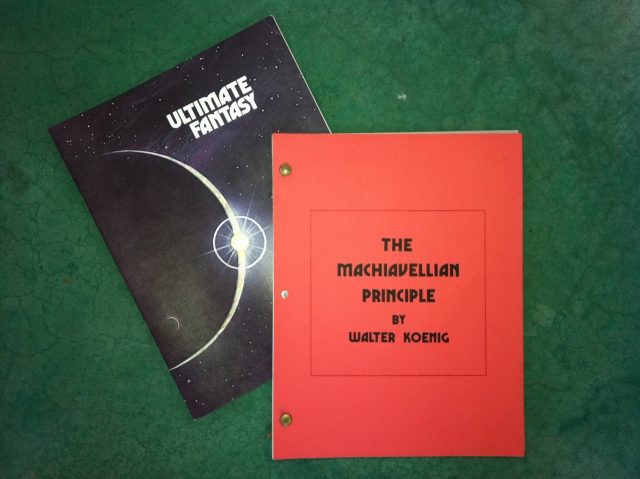 This was the program for the show (left), with a copy of the script written by Walter Koenig.