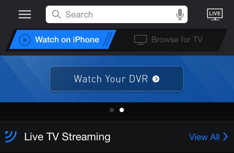The DirecTV app for iPhone.
