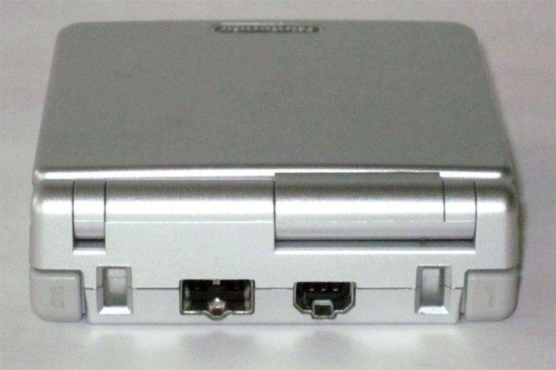 The Game Boy Advance SP and its external ports. Notice anything missing?