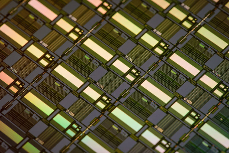 Memristor characterization silicon at Hewlett Packard Labs.