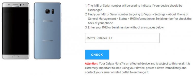 Samsung's IMEI database flags our Note 7 review unit as defective.