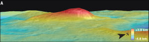 A profile view of Ahuna Mons.