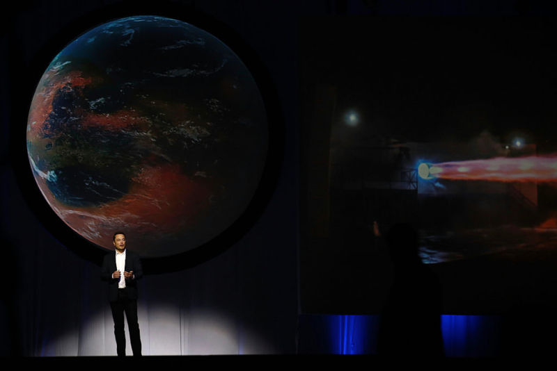 Elon Musk speaks during the 67th International Astronautical Congress in Guadalajara, Mexico, on Tuesday, Sept. 27. 