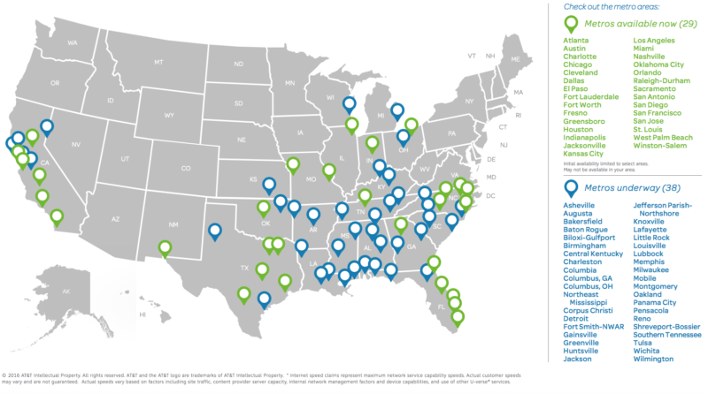 AT&T names 11 new metro areas for gigabit fiber Internet  Ars Technica