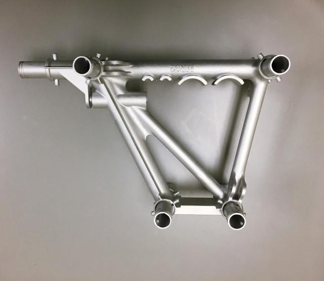 A 3D printed metal structural node.