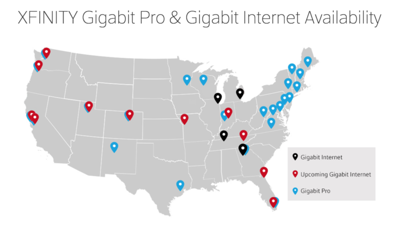 Xfinity Gigabit Coverage Map Comcast's Gigabit Cable Will Be In 15 Cities By Early 2017 | Ars Technica