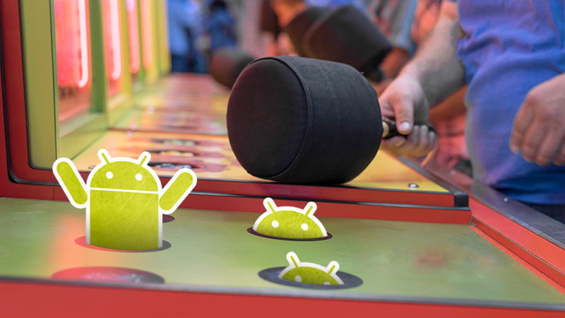 Android logos have been photoshopped into a game of whack-a-mole.
