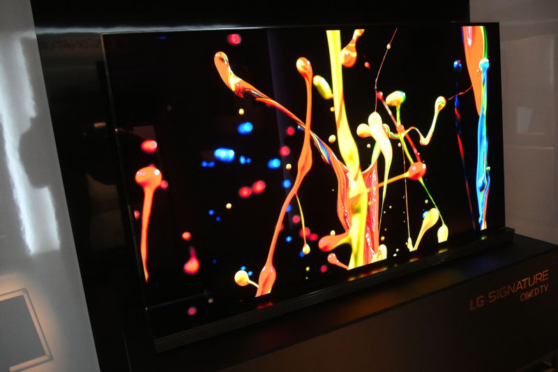 A view of the LG Signature 4K UHD Smart OLED TV at the LG Signature Gallery Unveiling at LG Signature Gallery on October 5, 2016 in New York City.