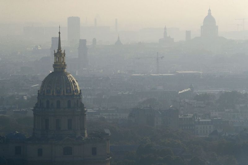 Paris as seen through a veil of smog, taken in early October. 