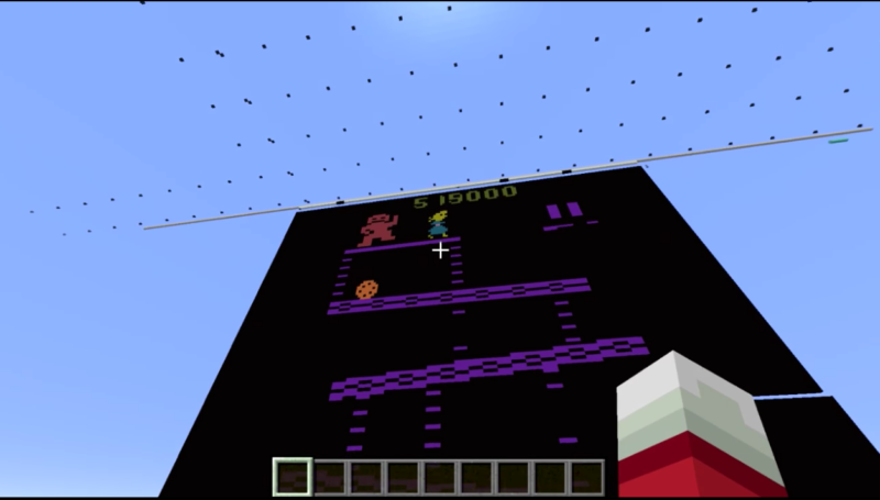 Video card data represented in this <i>Minecraft</i>-built emulator of the Atari 2600 console.