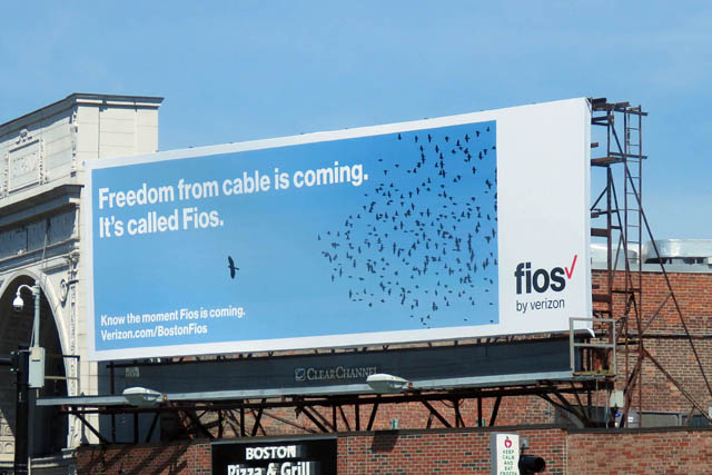 A Verizon billboard in the Boston neighborhood of Dorchester.