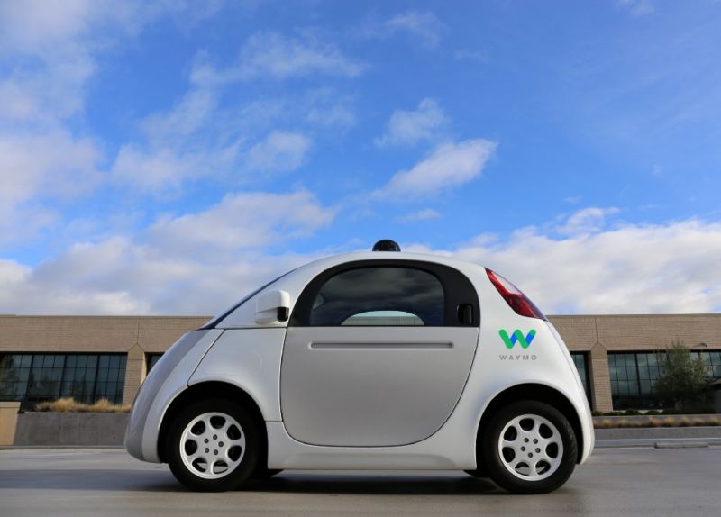 The Waymo self-driving car prototype. 