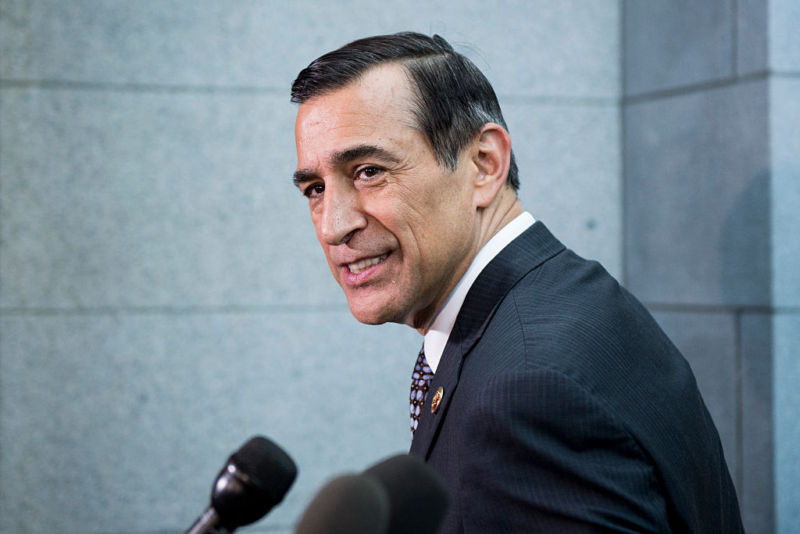 Rep. Darrell Issa, R-Calif., is one of two sponsors on an H-1B reform bill. He's pictured here at a House Republican Conference meeting in 2015. 