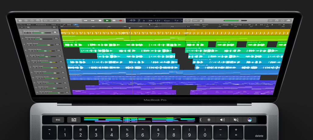 mac desktop screen garage band