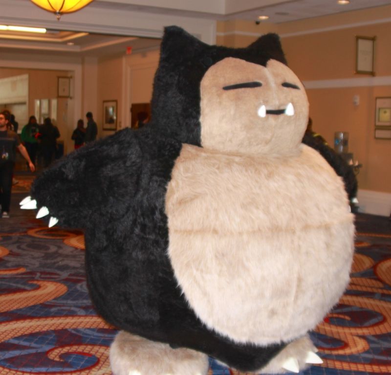 A number of us watching this huge Snorlax walk the halls wondered how he got into elevators or through doors.
