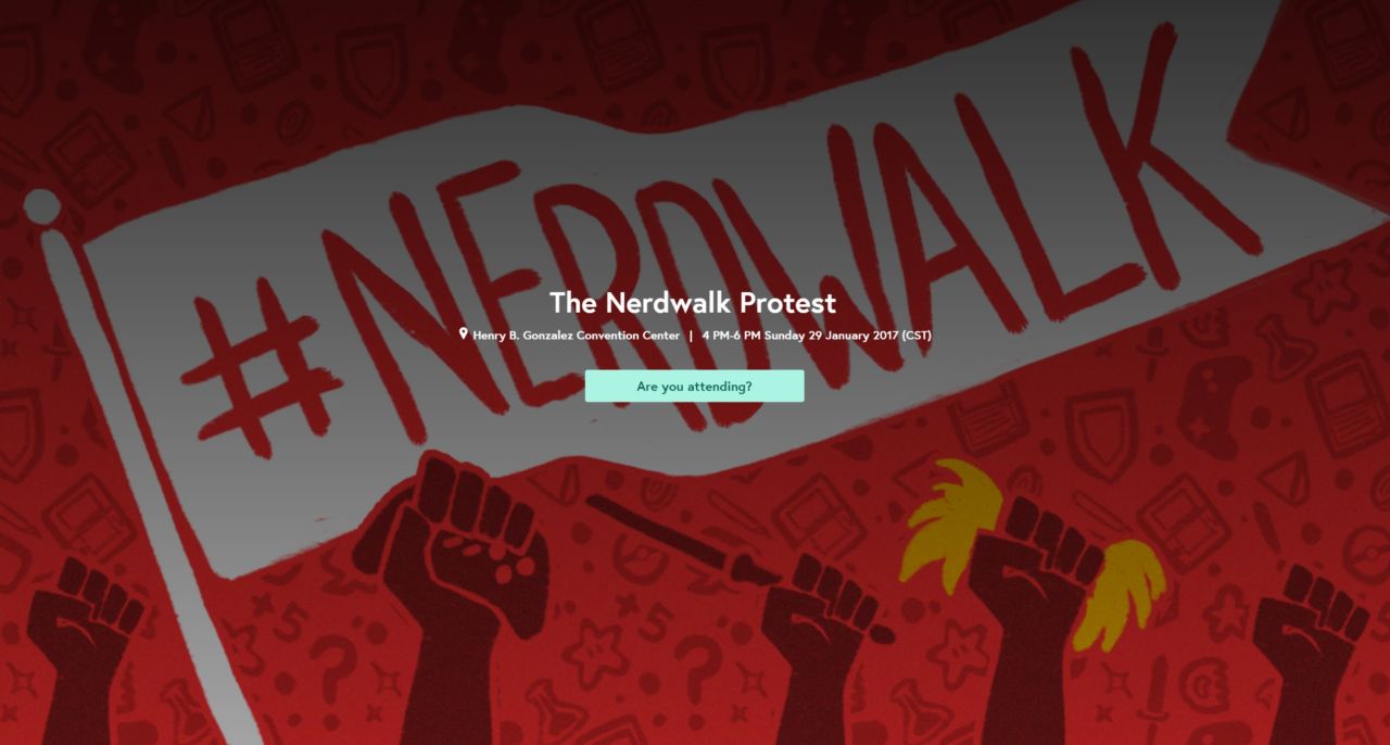 Screengrab from the NerdWalk organizing page that went up Saturday evening. Less than 24 hours later, dozens of PAX South attendees would gather for the event.