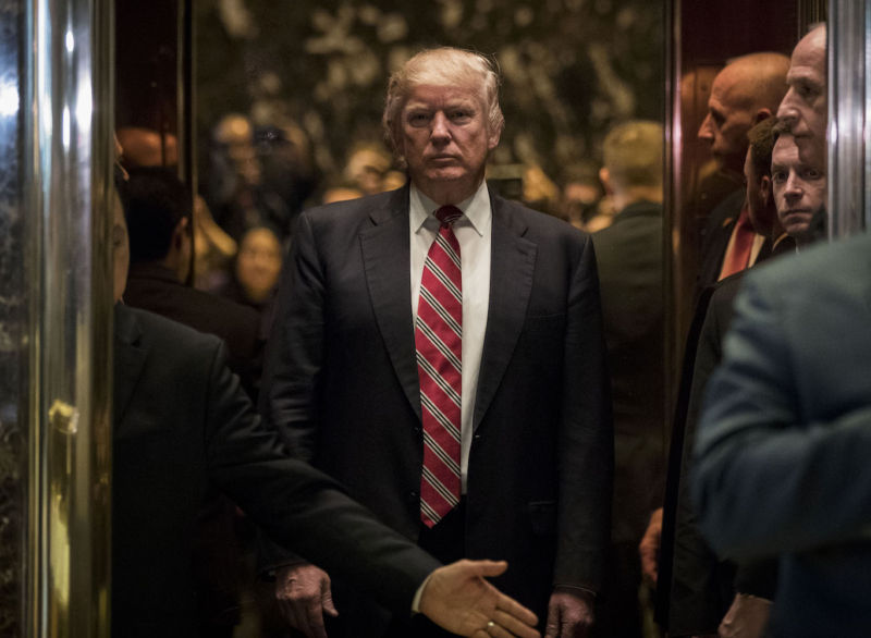 President Donald Trump at Trump Tower in New York City.