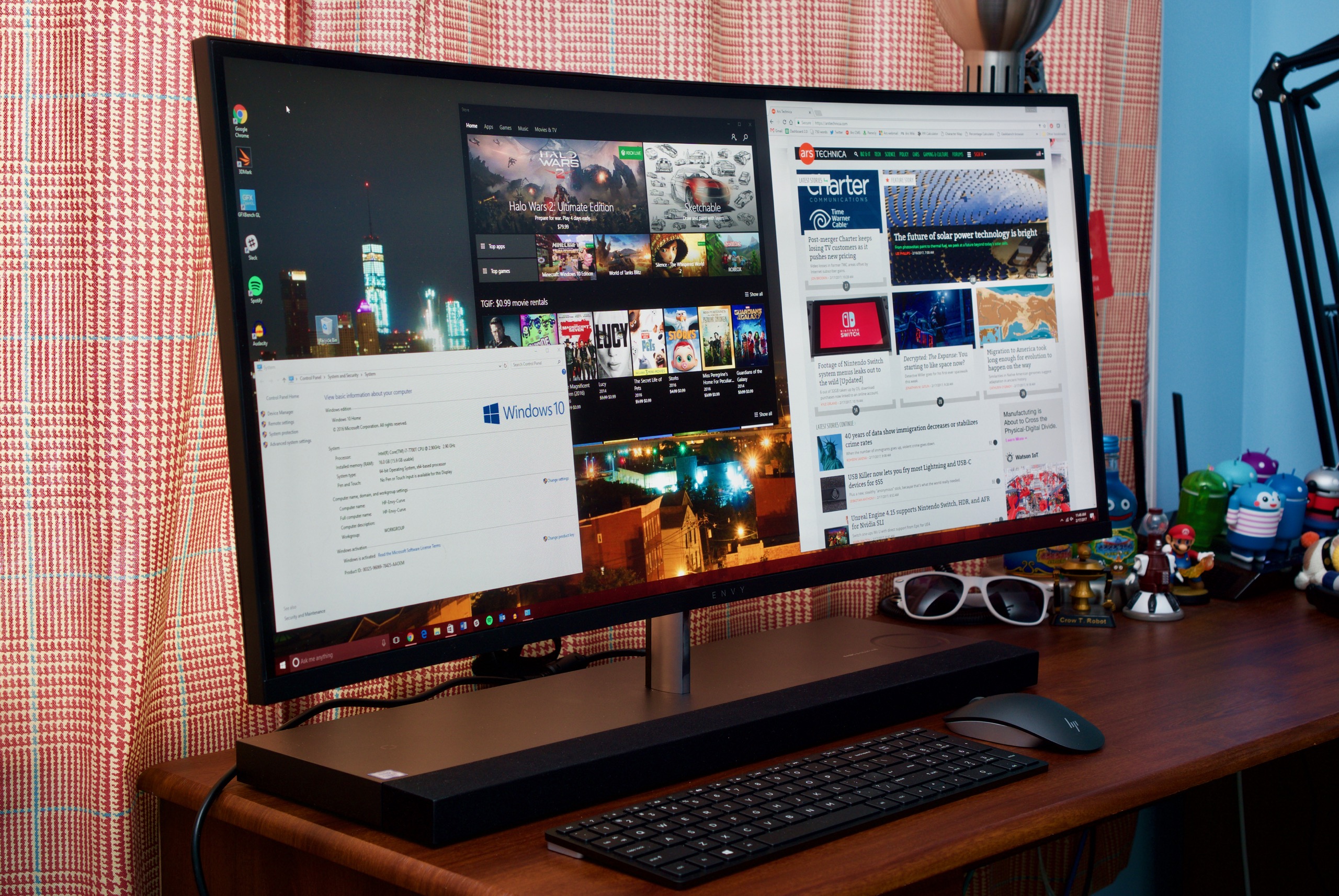 hp 34 inch curved monitor all in one