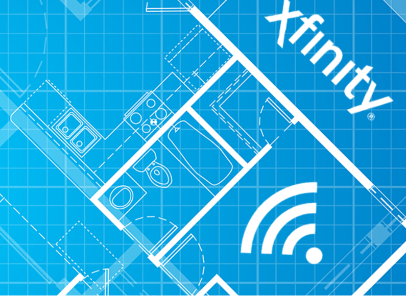 A Comcast Xfinity logo and Wi-Fi symbol.
