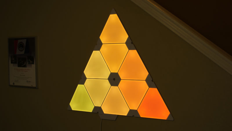Smart art: The Nanoleaf Aurora triangular lighting system is really neat