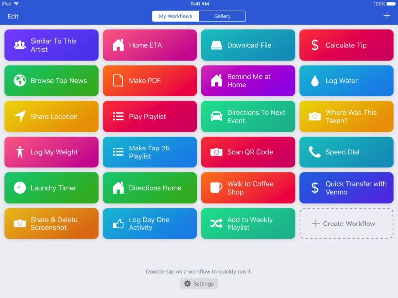 The Workflow app.