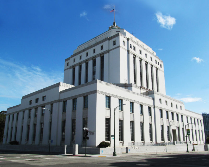 René Davidson Courthouse, part of the Alameda County Superior Court in Oakland, California, as seen in 2013.