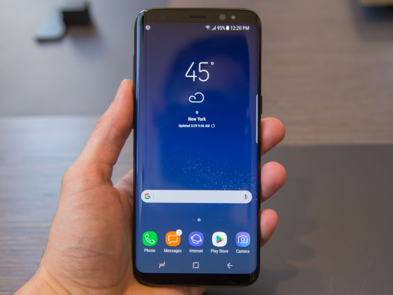 The Samsung Galaxy S8. Check out those bezels. 