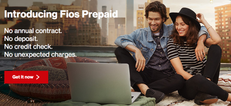 Verizon FiOS offers prepaid plan, no contract or credit check needed