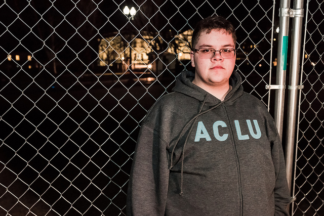 Gavin Grimm is a transgender teenaged boy at the center of a Supreme Court battle about whether transgender people have the right to use restrooms matching the gender they identify with.