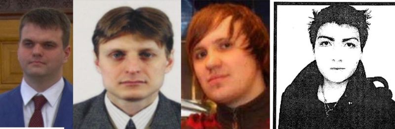 Dmitry Dokuchaev, Igor Sushchin, Alexsey Belan, and Karim Baratov—the four indicted by the US in the Yahoo hacking case.