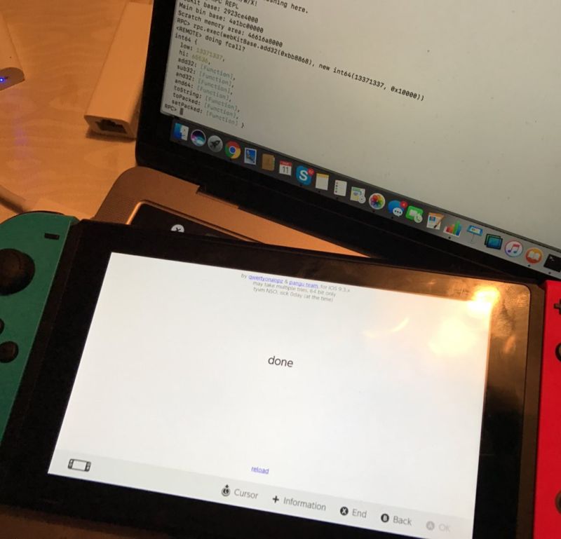 A proof-of-concept that takes advantage of WebKit vulnerabilities on Nintendo's Switch.