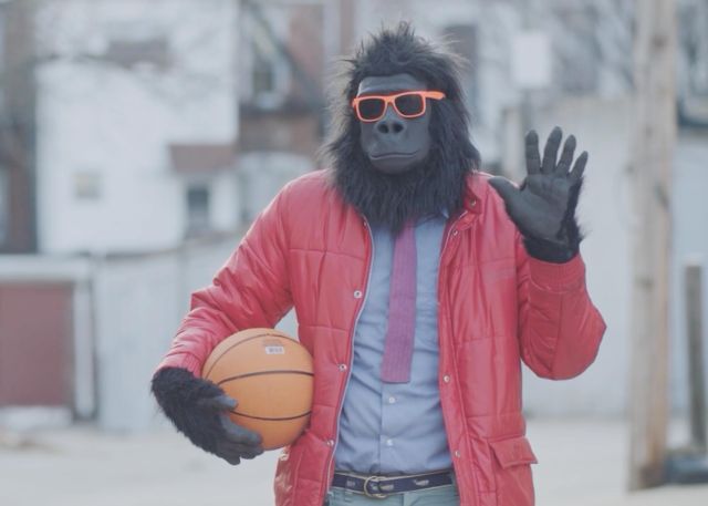 Meet Sylvio. He's a gorilla, so he doesn't talk. But he's a movie gorilla, so he wears cool clothes, maintains a job, likes hoops, etc.
