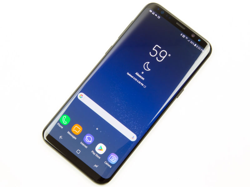 The Samsung Galaxy S8+.