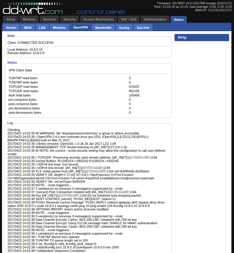 Vous obtenez beaucoup de boîte de dialogue moelleuse ici lorsque le client VPN tente de se connecter au serveur. La ligne d'argent ici est