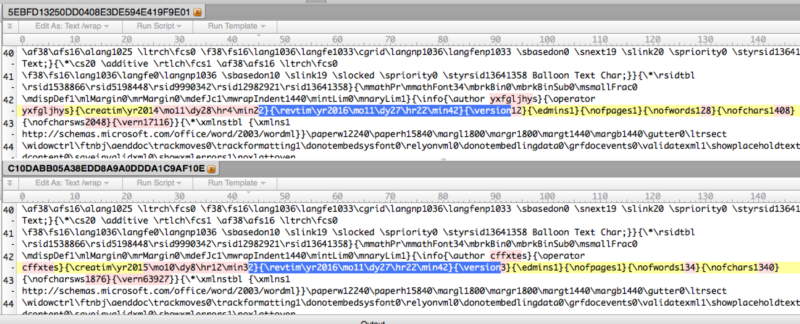 An identical artifact in two exploits, one installing Finspy and the other Latenbot.