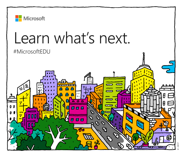 Microsoft's invitation with its educational hashtag.