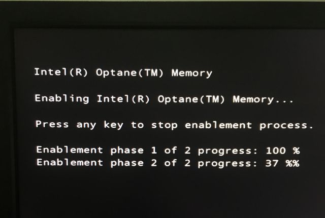On a couple of occasions, this message appeared when booting the system. I'm not entirely sure what it's doing, or what these phases are, or why the appearance seemed to be random.