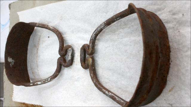 This pair of 1,100-year-old metal stirrups was unearthed from a Mongolian woman's grave in 2016. They were part of a well-preserved saddle with reinforcements that would have allowed the rider unprecedented mobility.