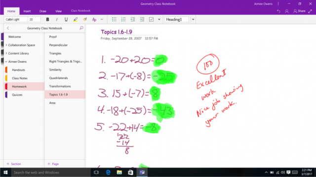 OneNote has education features.