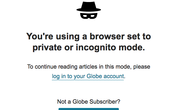 photo of Boston Globe website no longer lets you read articles in private mode image