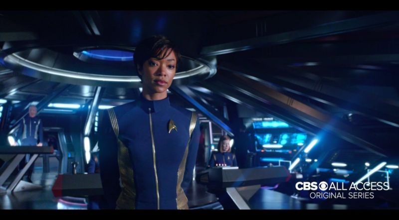 Sonequa Martin-Green plays protagonist Michael Burnham, first officer of the USS Shenzhou, on new CBS All Access series <em>Star Trek: Discovery</em>.