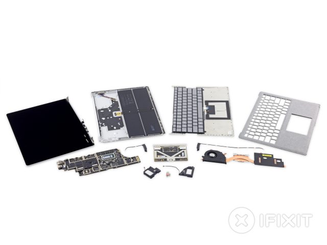 A fully dissected Surface Laptop.