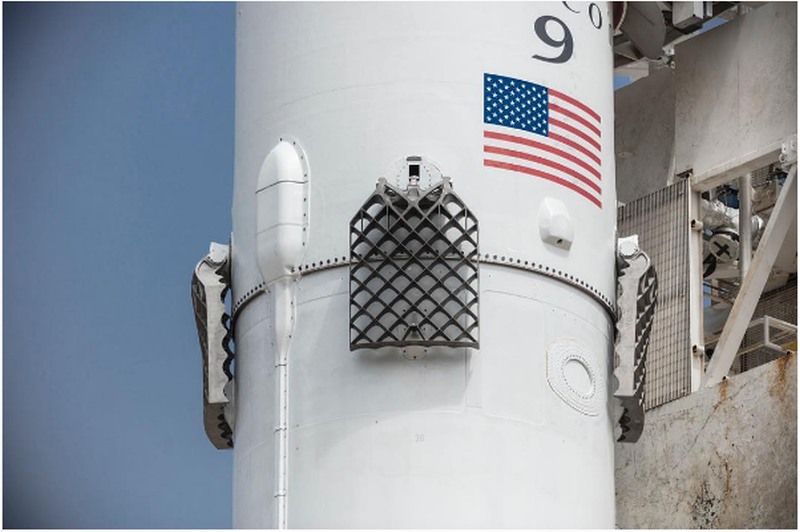 A photo of SpaceX's new titanium grid fins.