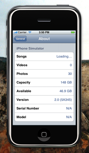 The simulator brings an iPhone to your desktop