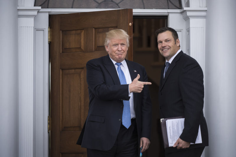Kansas Secretary of State Kris Kobach (right) is one of the top officials on the Presidential Advisory Commission on Election Integrity.