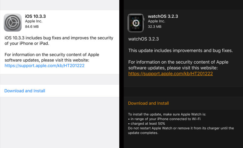 Bug fixes abound in macOS Sierra 10.12.6, iOS 10.3.3, and watchOS 3.2.3 updates